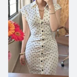 ISO!!!Zara Black and White Polka Dot Midi Dress